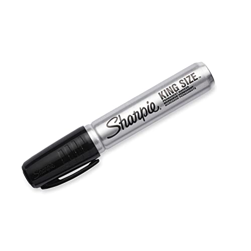 SHARPIE King Size Permanent Markers, Black, Chisel Tip, 12 Count - Ideal for Poster Boards and Large Surfaces