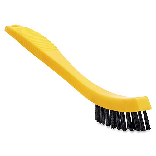 Rubbermaid Commercial Products Tile and Grout Brush, Black, Cleaning Scrubbing Brush, Multi-Surface for Grout, Bathrooms, Kitchens, Countertops, 8.5"