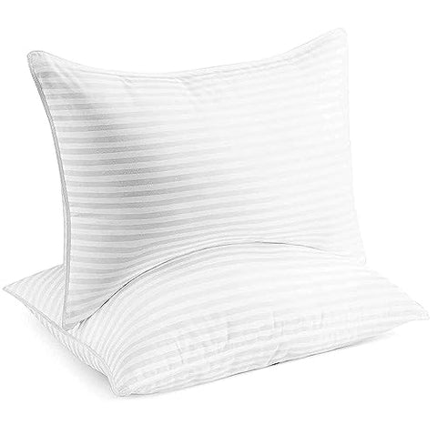 Beckham Hotel Collection Bed Pillows Standard / Queen Size Set of 2 - Down Alternative Bedding Gel Cooling Pillow for Back, Stomach or Side Sleepers