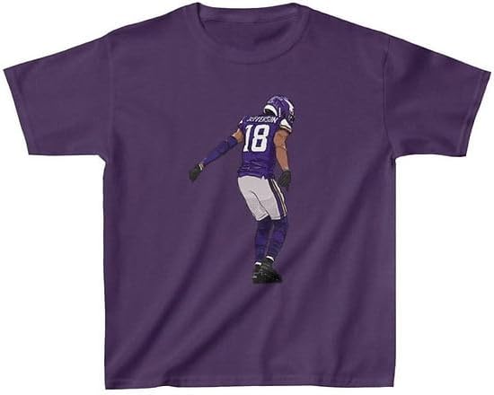 Youth T-Shirt Justin Jefferson Griddy Sketch Minnesota Football Kids Sizes Tee