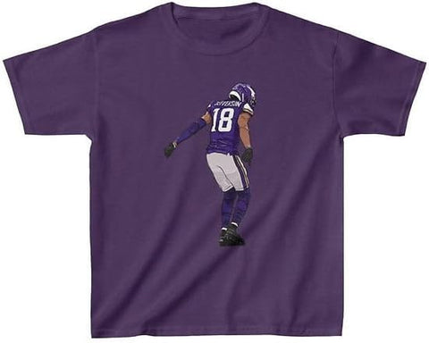 Youth T-Shirt Justin Jefferson Griddy Sketch Minnesota Football Kids Sizes Tee