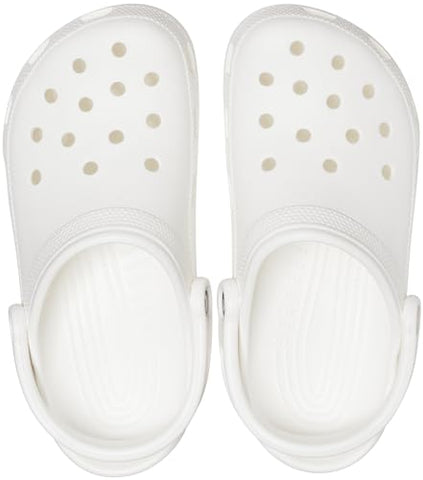 Crocs Unisex-Adult Classic Clog, Clogs for Women and Men, White, 12 Women/10 Men