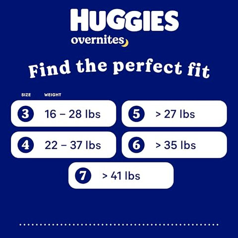 Overnight Diapers Size 5 (27+ lbs), 88 Ct, Huggies Overnites Nighttime Baby Diapers