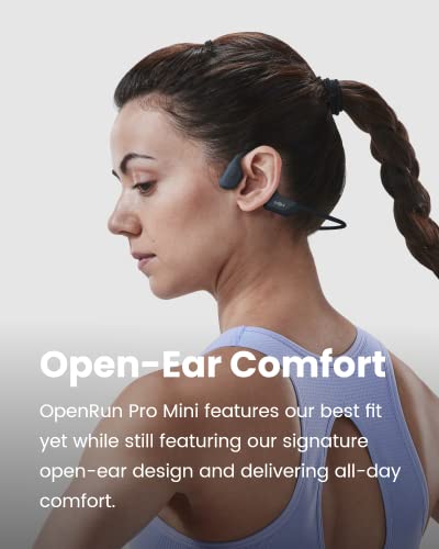 SHOKZ OpenRun Pro Mini - Premium Bone Conduction Open-Ear Bluetooth Sport Headphones - Sweat Resistant Wireless Earphones for Workouts and Running with Deep Base - Built-in Mic, with Headband