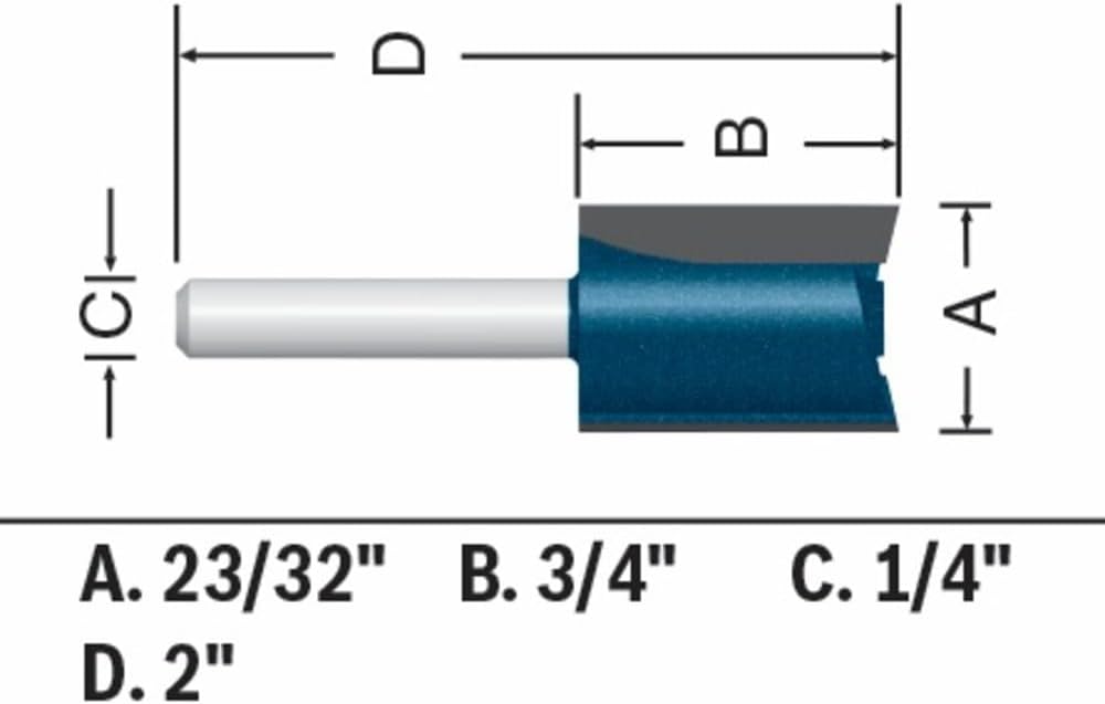 Bosch 84602MC 23/32 in. x 3/4 in. Carbide-Tipped Plywood Mortising Router Bit