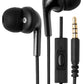 Amazon Basics In Ear Wired Headphones, Earbuds with Microphone No Wireless Technology, Black