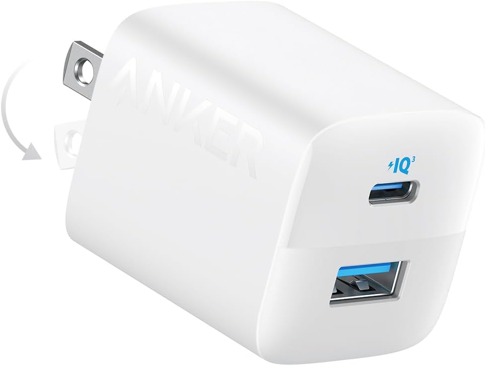 Anker 33W 2-Port Compact USB Charger Block, Foldable Type C Charger