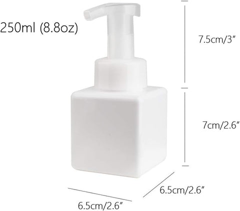 Foaming Soap Dispenser, 9oz Plastic Refillable Pump Bottle, 2 Pack, White