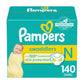 Pampers Swaddlers Newborn Diapers - Size 0, 140 Count, Ultra Soft Disposable Baby Diapers