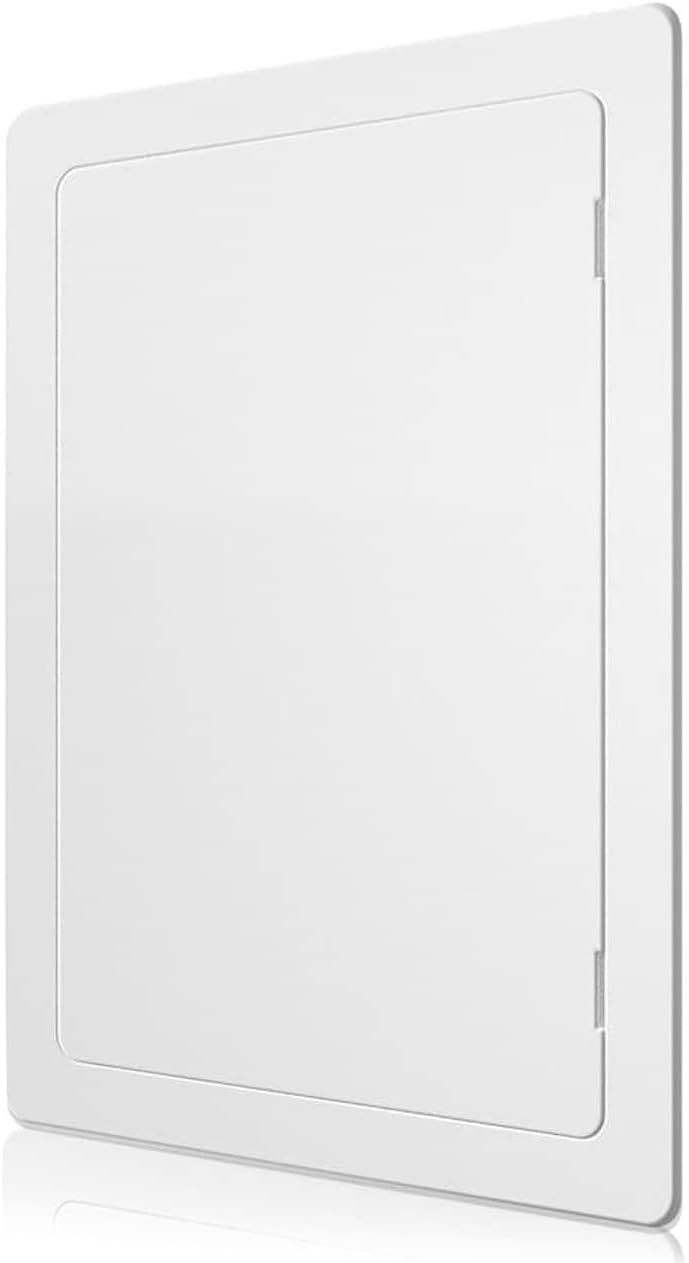 BOZZON Access Panel for Drywall - 12 x 16 in - Wall Hole Cover - Access Door - Plumbing Access Panel for Drywall - Heavy Durable Plastic White