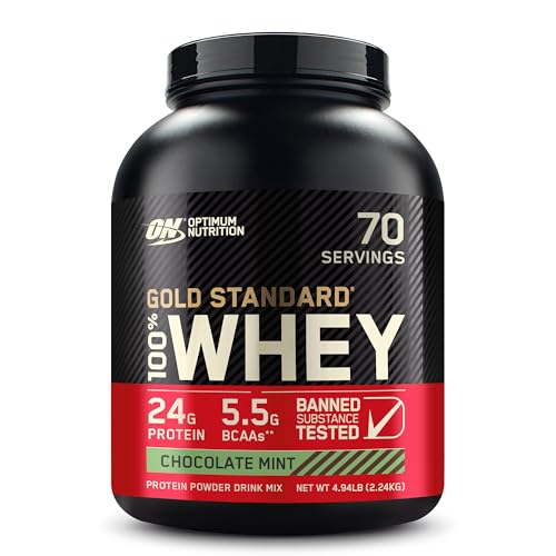 Optimum Nutrition Gold Standard 100% Whey Protein Powder, Chocolate Mint, 5 Pound (Pack of 1) (Packaging May Vary)