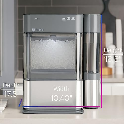 GE Profile Opal 2.0 with 0.75 Gallon Tank, Chewable Crunchable Countertop Nugget Ice Maker, Scoop included, 38 lbs in 24 hours, Pellet Ice Machine with WiFi & Smart Connected, Stainless Steel