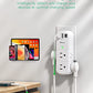 USB Outlet Extender Surge Protector - with Rotating Plug, 6 AC Multi Plug and 3 USB Ports (1 C), 1800 Joules, 3-Sided Swivel Power Strip Spaced Splitter for Home, Office, Travel