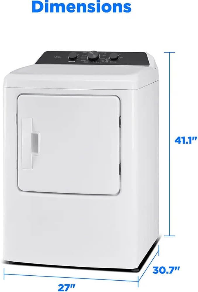 Midea MLTE41N1BWW 7.0 Cf Electric Dryer Sensor Dry
