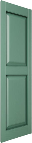 Ekena Millwork Lifetime Vinyl LP2S14X05500FG Standard Two Equal Panel Vinyls, Raised Panel Vinyl Shutters, w/Installation Shutter-Lok's & Matching Screws (Per Pair), 14 3/4"W x 55"H, Forest Green