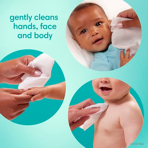 Pampers Baby Wipes Sensitive, Water Based Baby Wipes, Hypoallergenic and Unscented Baby Wipes, 1008 Wipes Total (12 Flip-Top Packs)