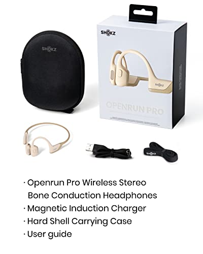 SHOKZ OpenRun Pro - Open-Ear Bluetooth Bone Conduction Sport Headphones - Sweat Resistant Wireless Earphones for Workouts and Running with Premium Deep Base - Built-in Mic, with Hair Band