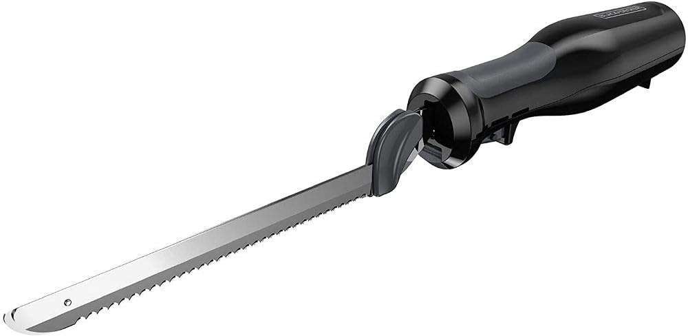 Black+Decker Comfort Grip Electric Knife with 7-Inch Stainles Steel Blades & Safety Lock Button, Ideal for Carving, Slicing & Cutting Meats, Turkey Bread & Craft Foam, Dishwasher Safe