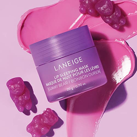 LANEIGE Lip Sleeping Mask Gummy Bear: Nourish, Hydrate, Vitamin C, Murumuru & Shea Butter, Antioxidants, Flaky, Dry Lips