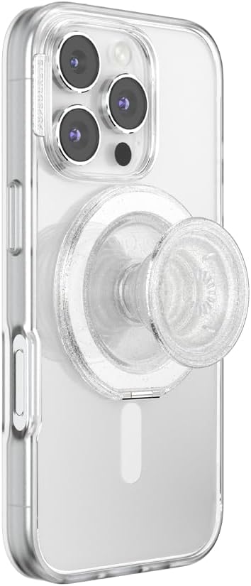 PopSockets Kick-Out Grip for MagSafe, Kickstand- Clear Glitter