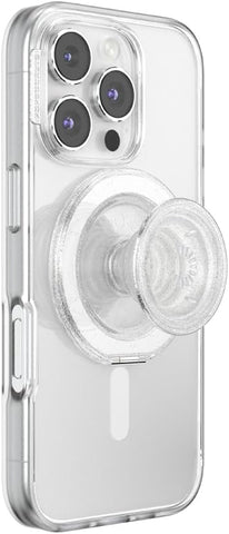 PopSockets Kick-Out Grip for MagSafe, Kickstand- Clear Glitter