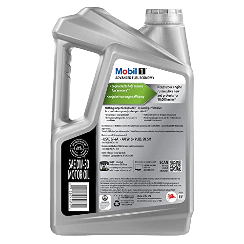 Mobil 1 Advanced Fuel Economy Full Synthetic Motor Oil 0W-30, 5 Quart