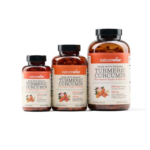 NatureWise Curcumin Turmeric 2250mg - 95% Curcuminoids & BioPerine Black Pepper Extract for Advanced Absorption - Daily Joint and Immune Health Support - Vegan, Non-GMO, 360 Count[120-Day Supply]