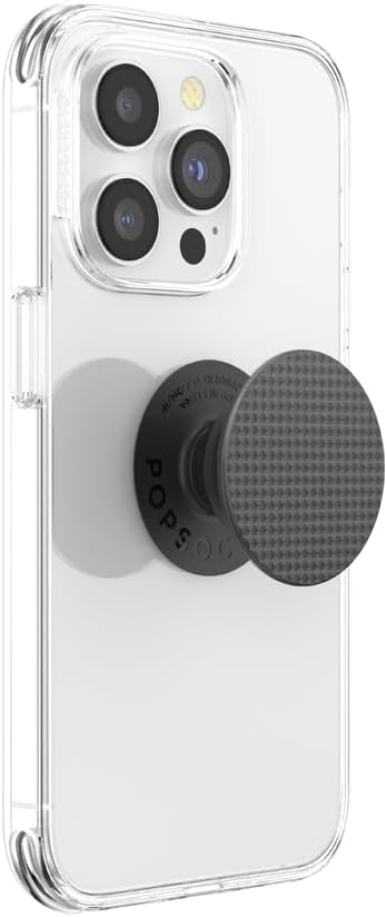 PopSockets Adhesive Phone Grip, Holder- Knurled Black