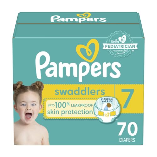 Pampers Swaddlers Diapers - Size 7, 70 Count, Ultra Soft Disposable Baby Diapers