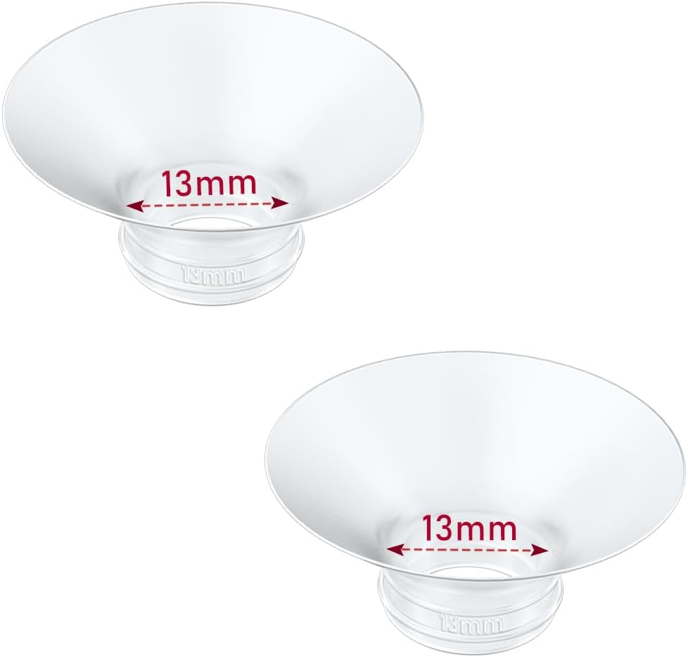 Flange Insert 2PCS 13mm Compatible with Momcozy M9/M6/M5/S12 Pro/V1 Pro/V2 pro, Spectra/Medela/Elvie/NCVI/TSRETE/eufy/Lansinoh/Paruu/MomMed Breast Pump 24mm Shields/Flanges (2pcs-13mm)