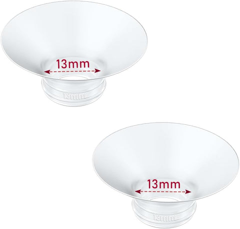 Flange Insert 2PCS 13mm Compatible with Momcozy M9/M6/M5/S12 Pro/V1 Pro/V2 pro, Spectra/Medela/Elvie/NCVI/TSRETE/eufy/Lansinoh/Paruu/MomMed Breast Pump 24mm Shields/Flanges (2pcs-13mm)