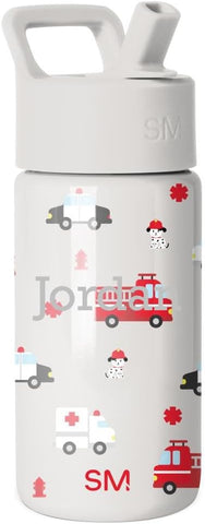Simple Modern Personalized Kids Water Bottle | 14oz | Fire Truck