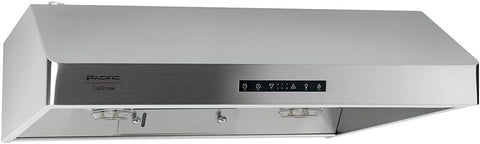 Pacific Trusteam 30" Under Cabinet Hood, Auto Steam Cleaning, 900+ CFM Powerful Vent, Ultra Quiet Performance Hood, Stainless Steel Color, 2 Dual-Level LED Light Strips, High-Tech Touch Control (30'')