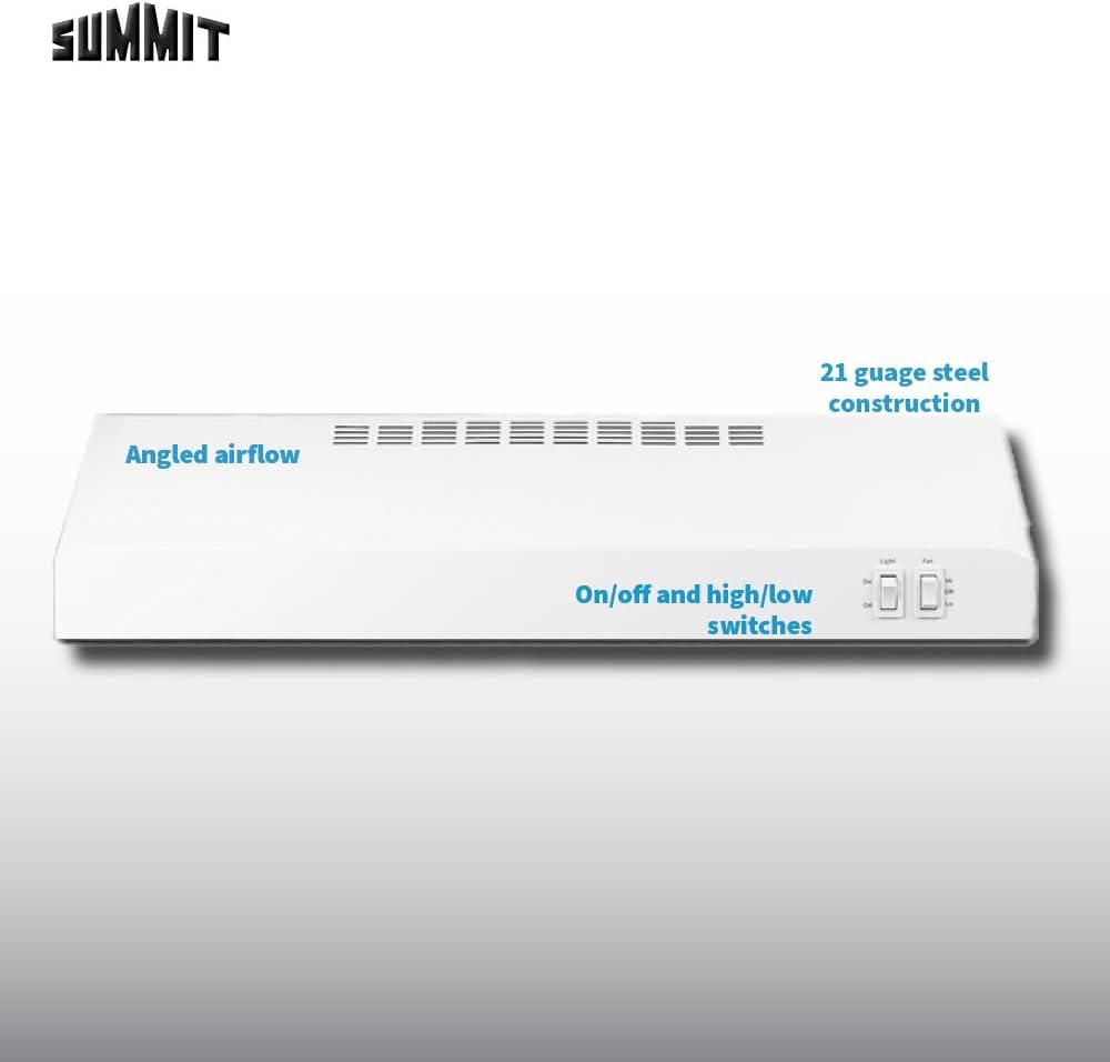 Summit 24” Under Cabinet Range Hood, White- HC24WW