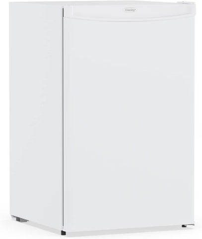 Danby DUFM032A3WDB-3 3.2 cu. ft. Upright Freezer in White Environmentally friendly R600a refrigerant 3.2 cu. ft. (90 L) capacity upright freezer