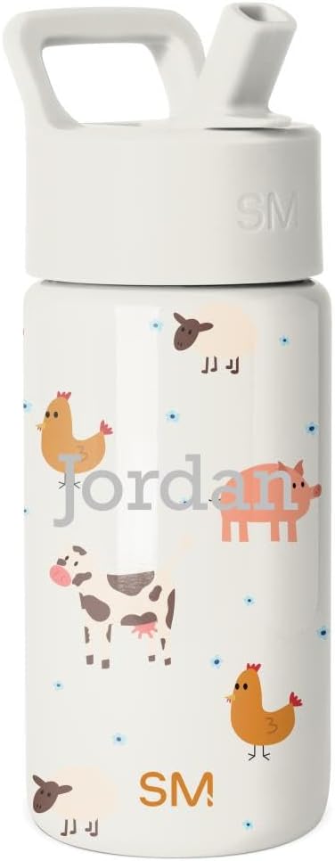 Simple Modern Personalized Kids Water Bottle | 14oz | Farm Animals