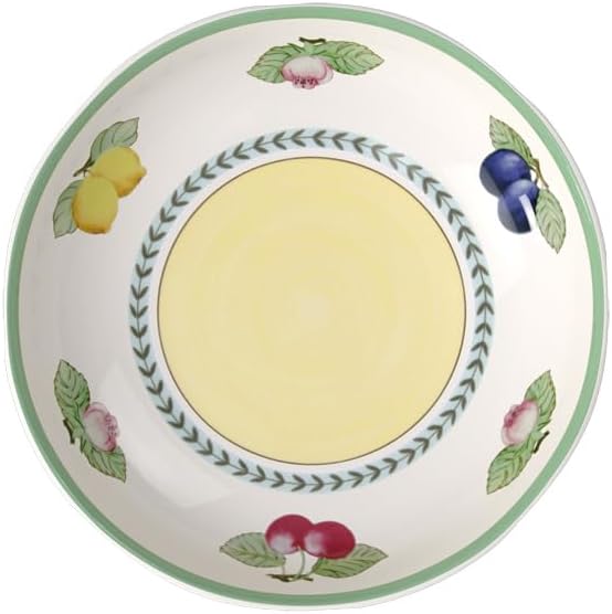 Villeroy & Boch French Garden Fleurence Pasta Bowl, Premium Porcelain, Made in Germany, 9.25 in/37 oz, White/Colored