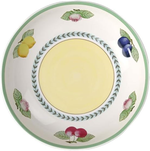 Villeroy & Boch French Garden Fleurence Pasta Bowl, Premium Porcelain, Made in Germany, 9.25 in/37 oz, White/Colored