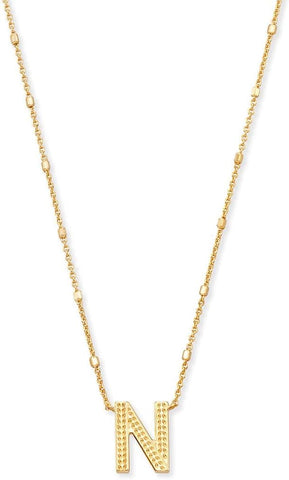 Kendra Scott Letters A-Z Pendant Necklace for Women, Fashion Jewelry, 14k Gold-Plated Brass