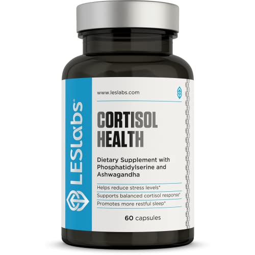 LES Labs Cortisol Health – Stress Relief, Balanced Cortisol Response, Relaxation & Deep Sleep – Phosphatidylserine, Magnesium, Magnolia Bark, Rhodiola Rosea & Ashwagandha – Non-GMO – 60 Capsules