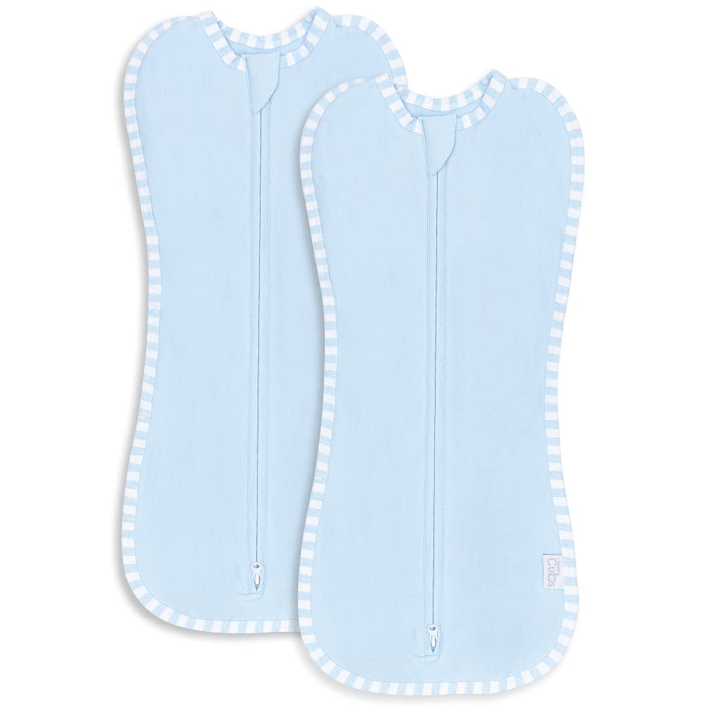 Comfy Cubs Swaddle Blanket with Zipper 2 Pk L - Blue