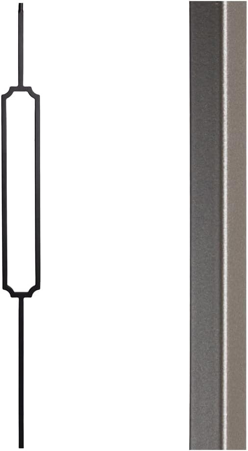 Satin Black - 16.6.11 Crossed Arch Hollow Iron Baluster for Staircase Remodel