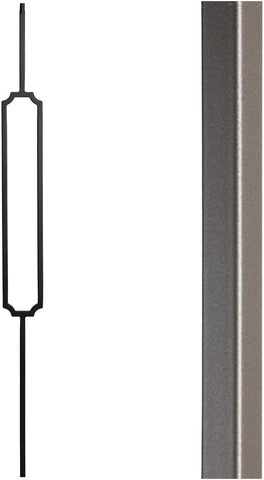 Satin Black - 16.6.11 Crossed Arch Hollow Iron Baluster for Staircase Remodel