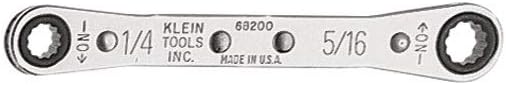 Klein Tools 68204 Ratcheting Box Wrench, Made in USA, 5/8-Inch x 3/4-Inch with Reverse Ratcheting and Chrome Plated Finish
