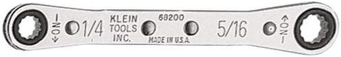 Klein Tools 68204 Ratcheting Box Wrench, Made in USA, 5/8-Inch x 3/4-Inch with Reverse Ratcheting and Chrome Plated Finish
