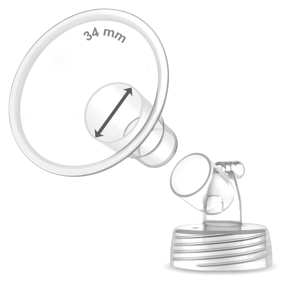 1X 34 mm Maymom Two-Piece Wide Neck Pump Parts for Spectra S1/S2 Pumps; Incl Wide Mouth Flanges; Not Original Spectra Flange