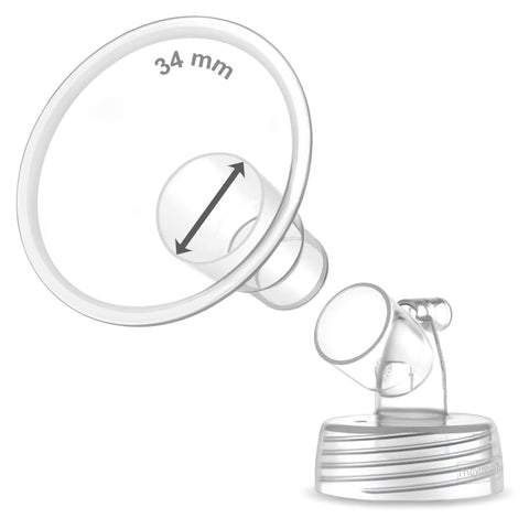 1X 34 mm Maymom Two-Piece Wide Neck Pump Parts for Spectra S1/S2 Pumps; Incl Wide Mouth Flanges; Not Original Spectra Flange