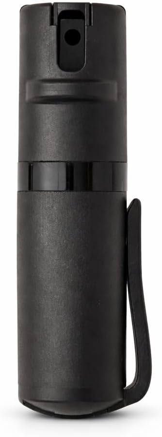 POM Pepper Spray Pocket Clip, Quick Flip Top Safety, Maximum Strength OC Formula with UV Marking Dye, Safe Compact and Tactical Design for Everyday Carry, 25 Bursts, 10 ft Range, 0.5 fl oz