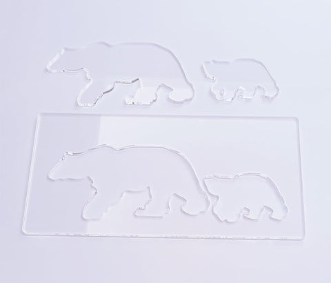 Clear Acrylic Bear Router Template,Bear and Cub Router Template,Router Inlay Template for Woodworking and Craft (6''x12'')