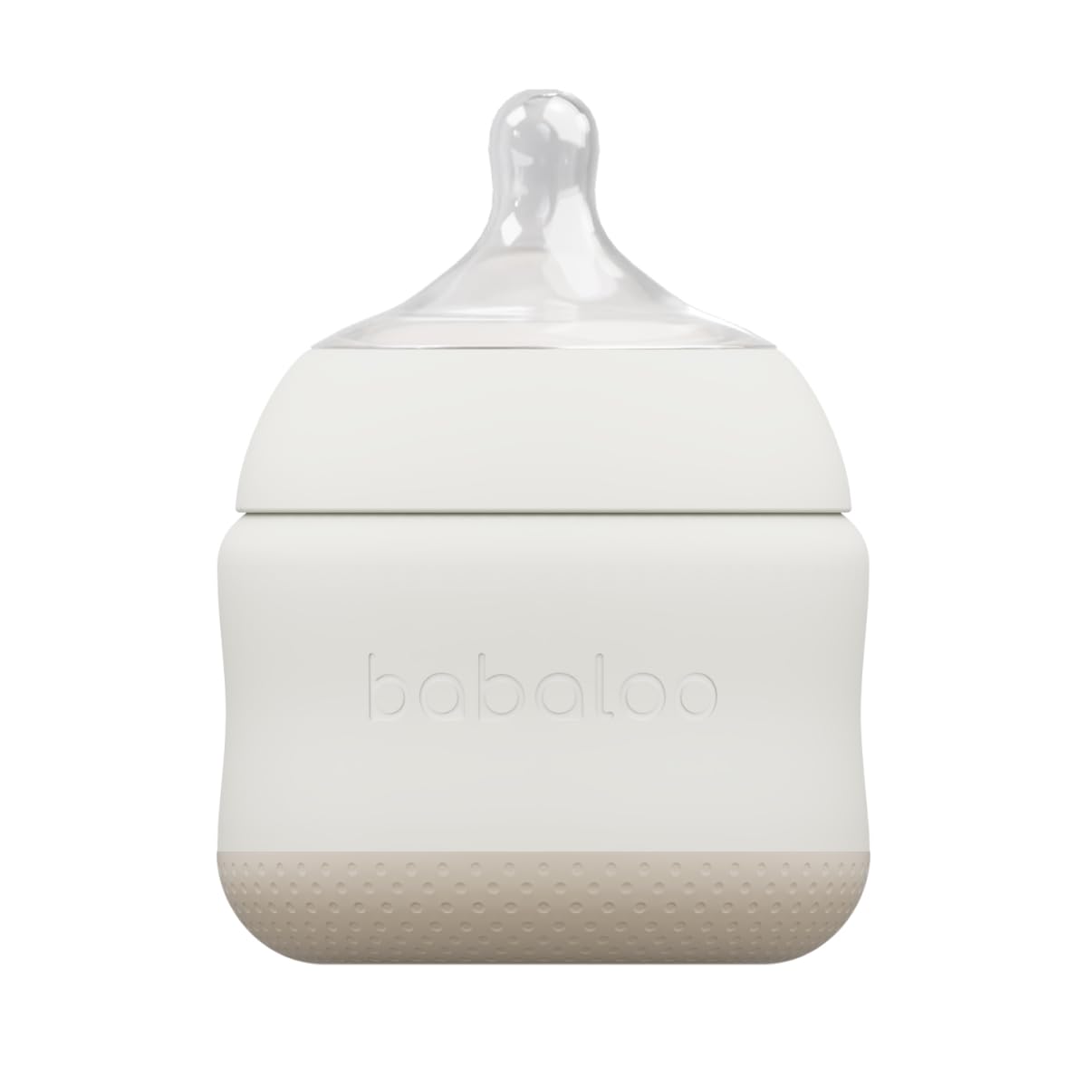 Baby-Led Silicone Baby Bottle, Airless, Anti-Colic, 8oz Creme 1pk